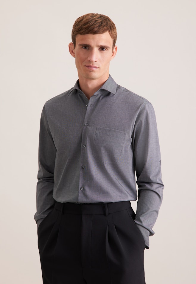 Regular Business Hemd Uni in Schwarz | Seidensticker Onlineshop