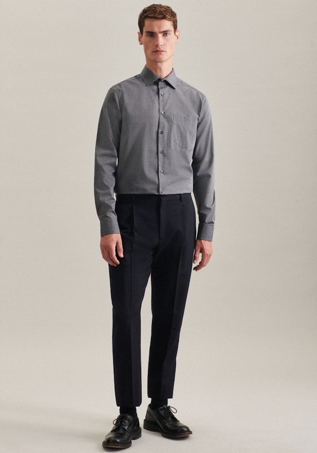 Regular Chemise d'affaires Uni in Gris | Seidensticker Onlineshop
