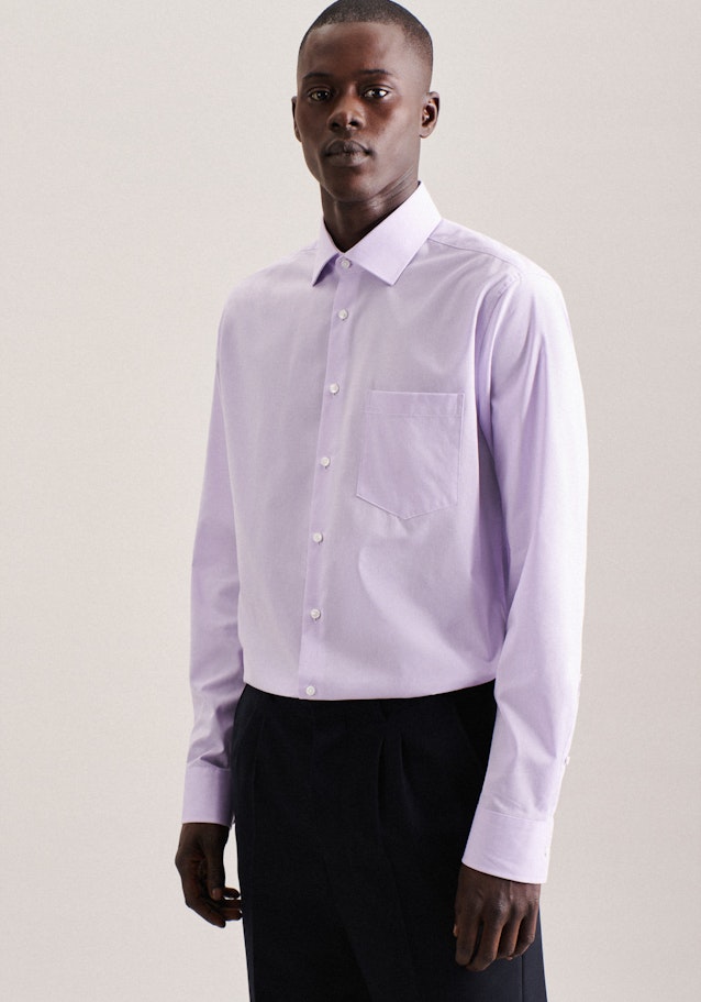 Non-iron Fil a fil Business Shirt in Regular with Kent-Collar in Purple | Seidensticker Onlineshop