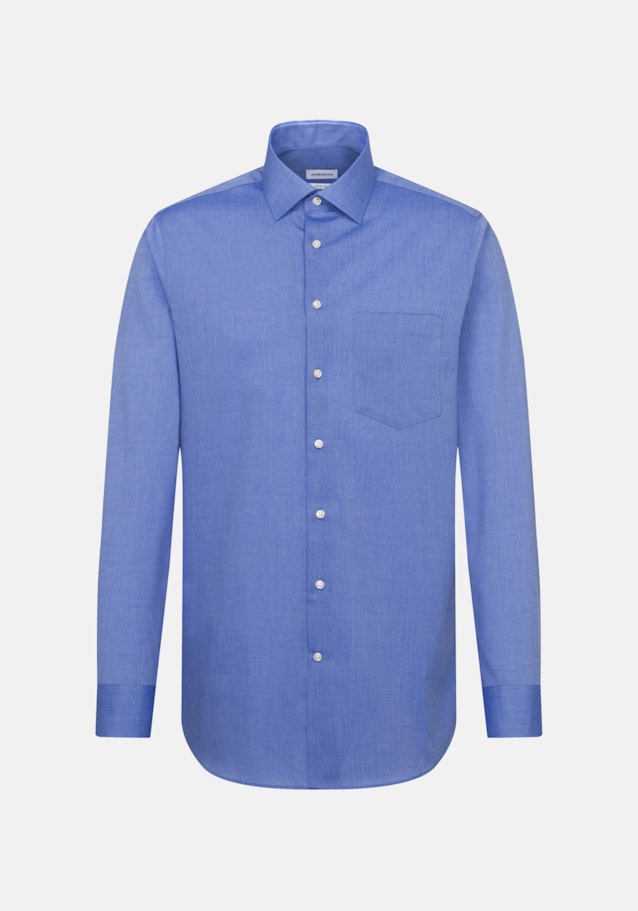 Bügelfreies Fil a fil Business Hemd in Regular mit Kentkragen in Mittelblau |  Seidensticker Onlineshop