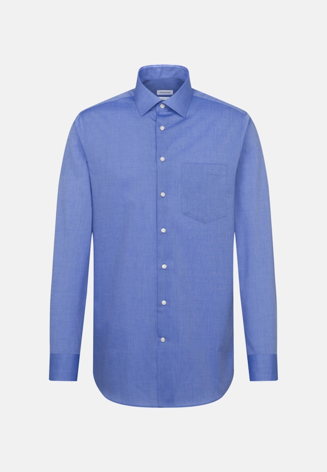 Chemise Business Regular Fil à fil Col Kent in Bleu Moyen |  Seidensticker Onlineshop