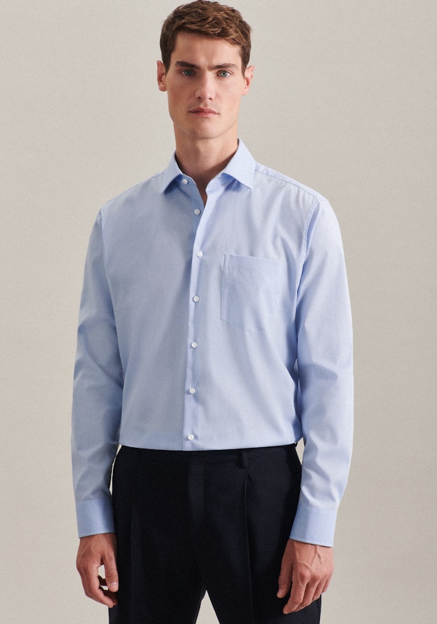 Non-iron Fil a fil Business Shirt in Regular with Kent-Collar in Light Blue | Seidensticker Onlineshop