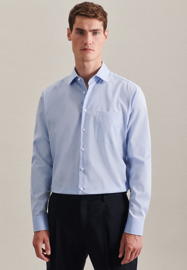 Non-iron Fil a fil Business Shirt in Regular with Kent-Collar in Light Blue |  Seidensticker Onlineshop