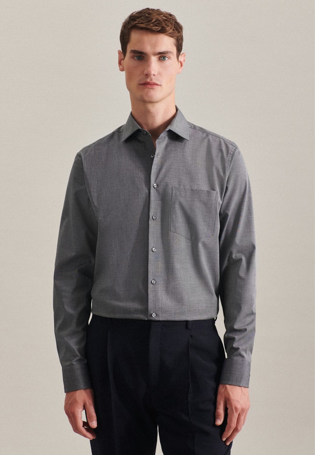 Chemise Business Regular Fil à fil Col Kent in Gris |  Seidensticker Onlineshop