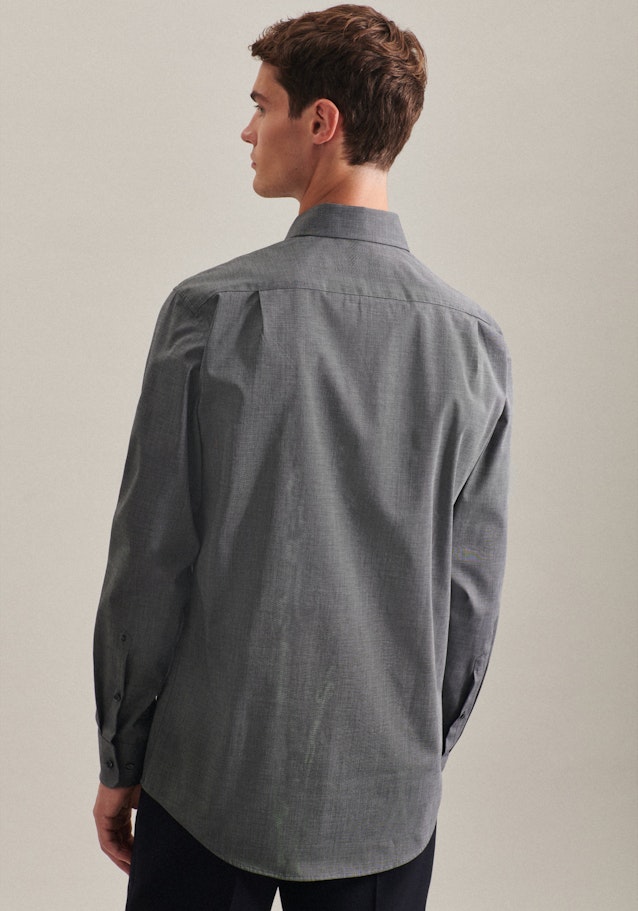 Non-iron Fil a fil Business overhemd in Regular with Kentkraag in Grijs | Seidensticker Onlineshop