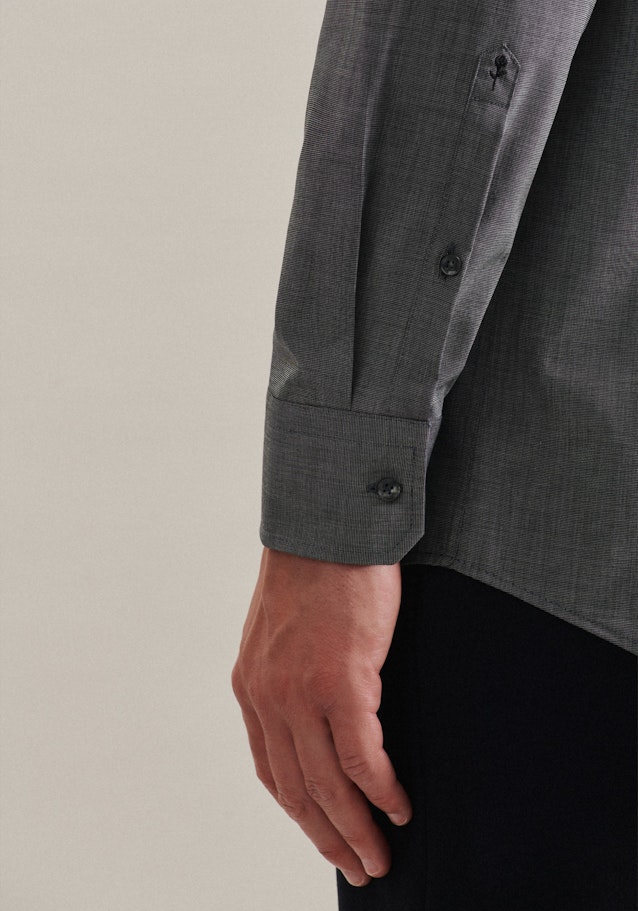 Non-iron Fil a fil Business Shirt in Regular with Kent-Collar in Grey |  Seidensticker Onlineshop