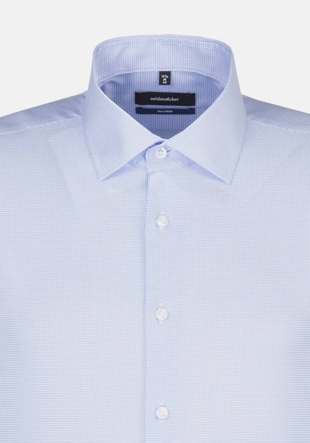 Bügelfreies Twill Business Hemd in Shaped mit Kentkragen in Mittelblau |  Seidensticker Onlineshop