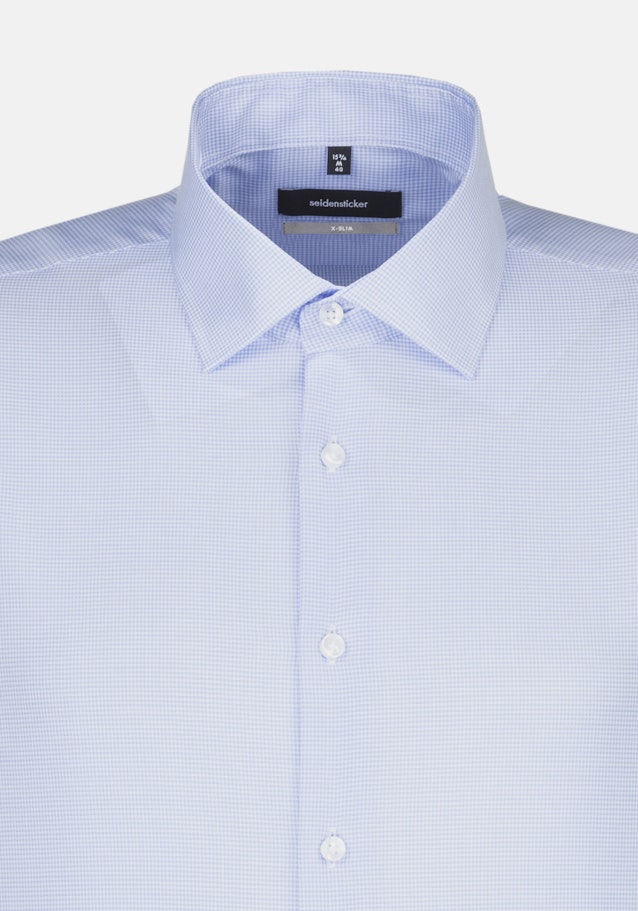 X-Slim Business Hemd Karo in Mittelblau | Seidensticker Onlineshop