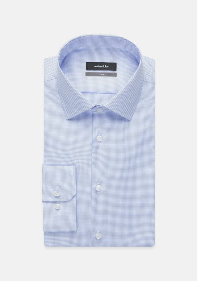 X-Slim Business Hemd Karo in Mittelblau | Seidensticker Onlineshop