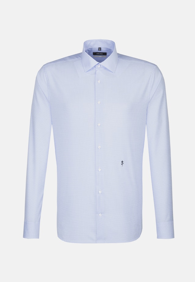 X-Slim Business Hemd Karo in Mittelblau |  Seidensticker Onlineshop