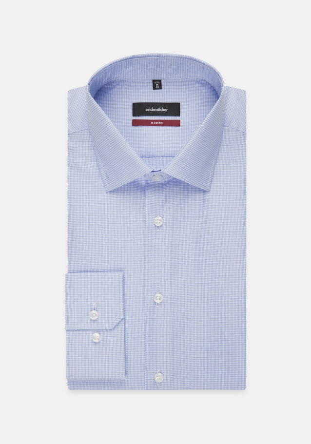 Chemise Business Regular Twill (sergé) Col Kent in Bleu Moyen |  Seidensticker Onlineshop