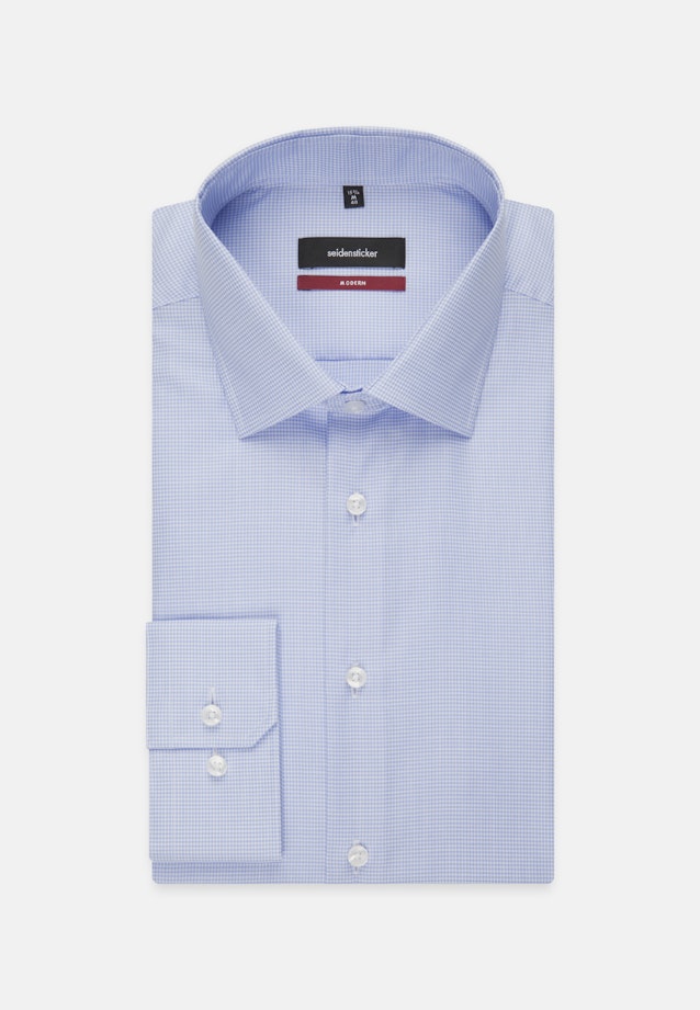 Regular Business Shirt Check in Medium Blue |  Seidensticker Onlineshop