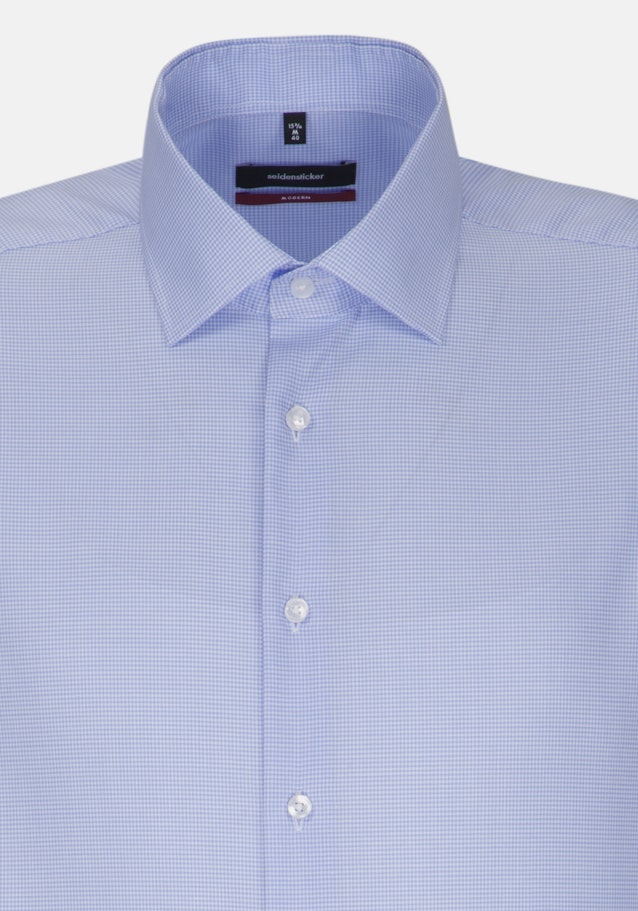 Regular Business Hemd Karo in Mittelblau | Seidensticker Onlineshop