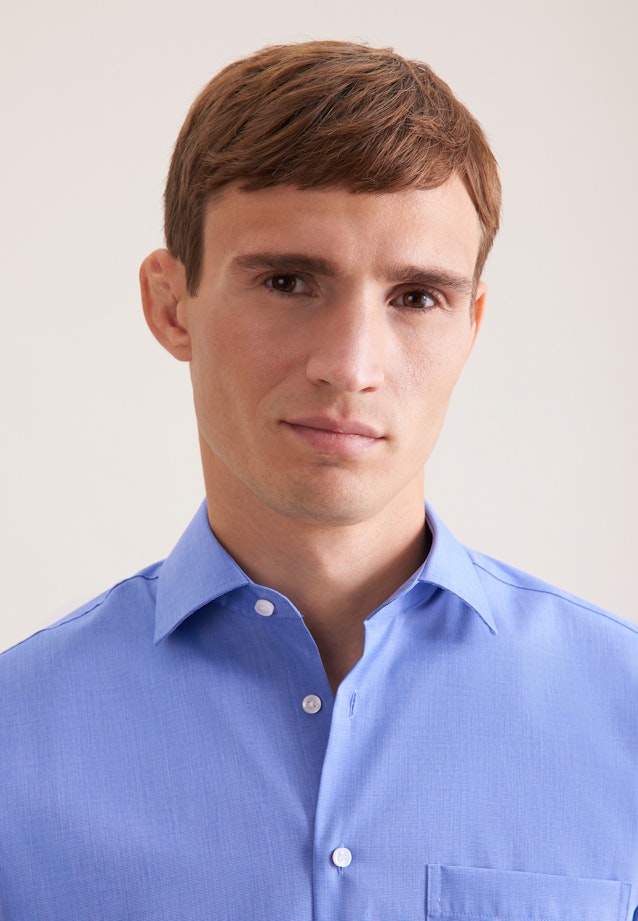 Regular Business Hemd Uni in Mittelblau |  Seidensticker Onlineshop