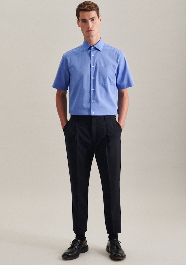 Regular Chemise d'affaires Uni in Bleu Moyen | Seidensticker Onlineshop