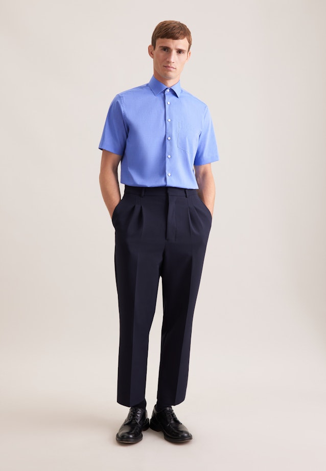 Regular Chemise d'affaires Uni in Bleu Moyen |  Seidensticker Onlineshop