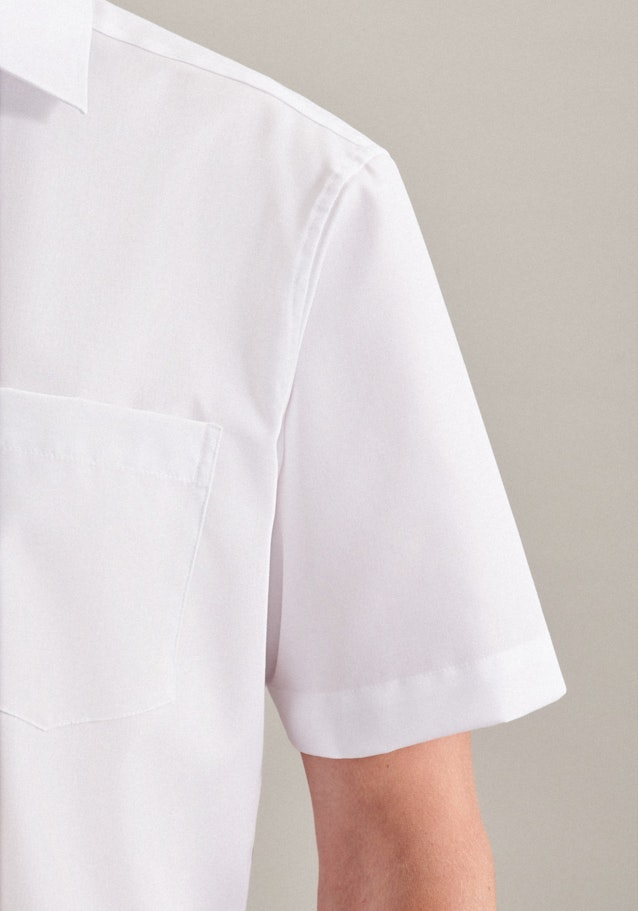 Non-iron Fil a fil Short sleeve Business Shirt in Regular with Kent-Collar in White |  Seidensticker Onlineshop