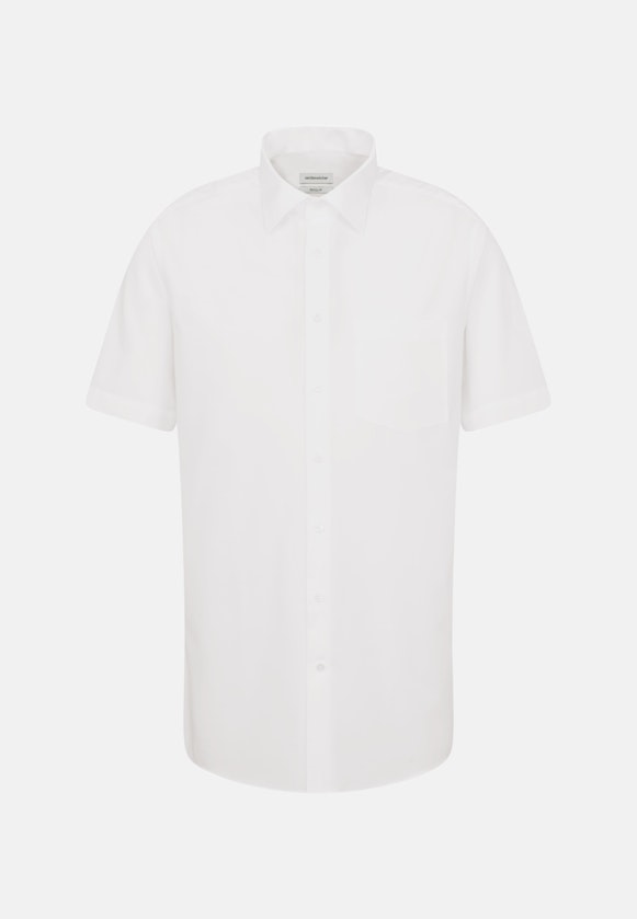 Bügelfreies Fil a fil Kurzarm Business Hemd in Regular mit Kentkragen in Weiß |  Seidensticker Onlineshop