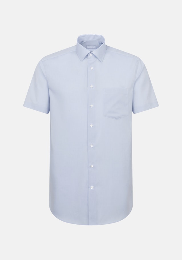 Non-iron Fil a fil Short sleeve Business Shirt in Regular with Kent-Collar in Light Blue |  Seidensticker Onlineshop