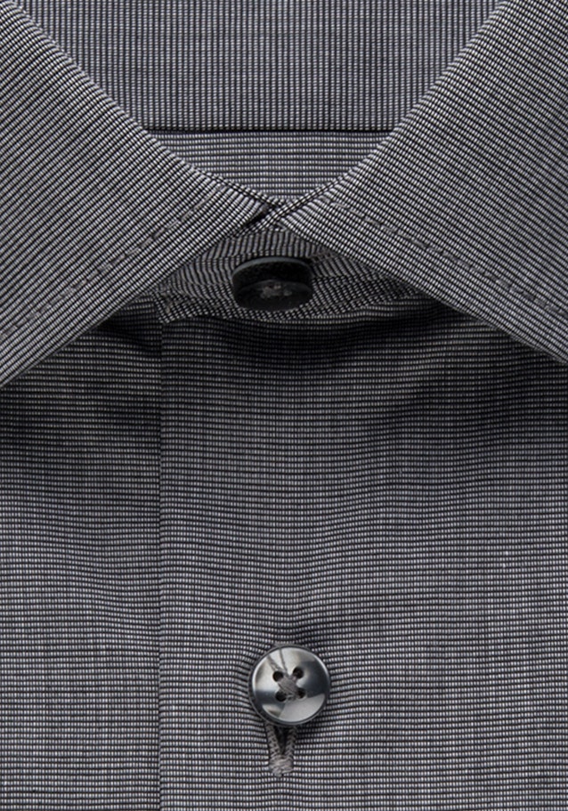 Non-iron Fil a fil Short sleeve Business Shirt in Regular with Kent-Collar in Grey |  Seidensticker Onlineshop