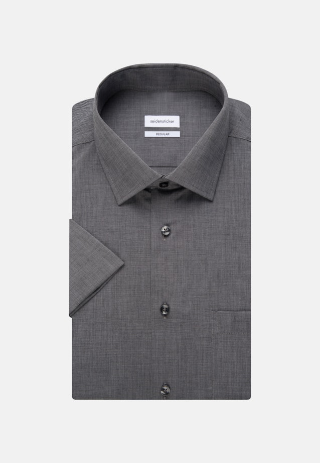 Non-iron Fil a fil Short sleeve Business Shirt in Regular with Kent-Collar in Grey |  Seidensticker Onlineshop