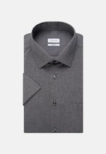 Non-iron Fil a fil Short sleeve Business Shirt in Regular with Kent-Collar in Grey |  Seidensticker Onlineshop