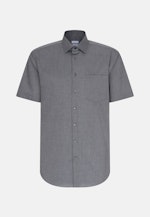 Non-iron Fil a fil Short sleeve Business Shirt in Regular with Kent-Collar in Grey |  Seidensticker Onlineshop