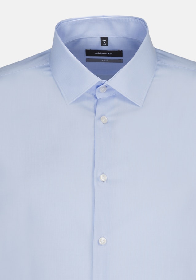 Non-iron Poplin Business Shirt in X-Slim with Kent-Collar and extra long sleeve in Light Blue |  Seidensticker Onlineshop