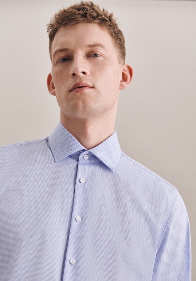 Non-iron Poplin Business Shirt in Slim with Kent-Collar in Light Blue |  Seidensticker Onlineshop