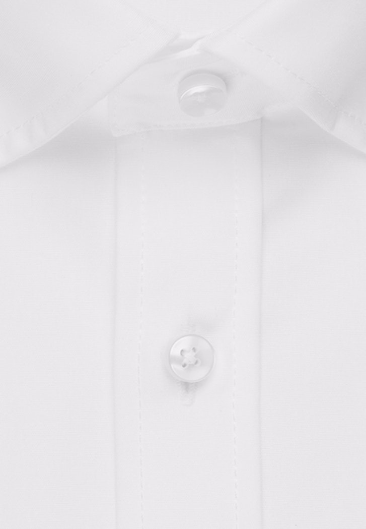 Hemd Popeline mit Business in Regular Bügelfreies Seidensticker Button-Down-Kragen weiß | Herren