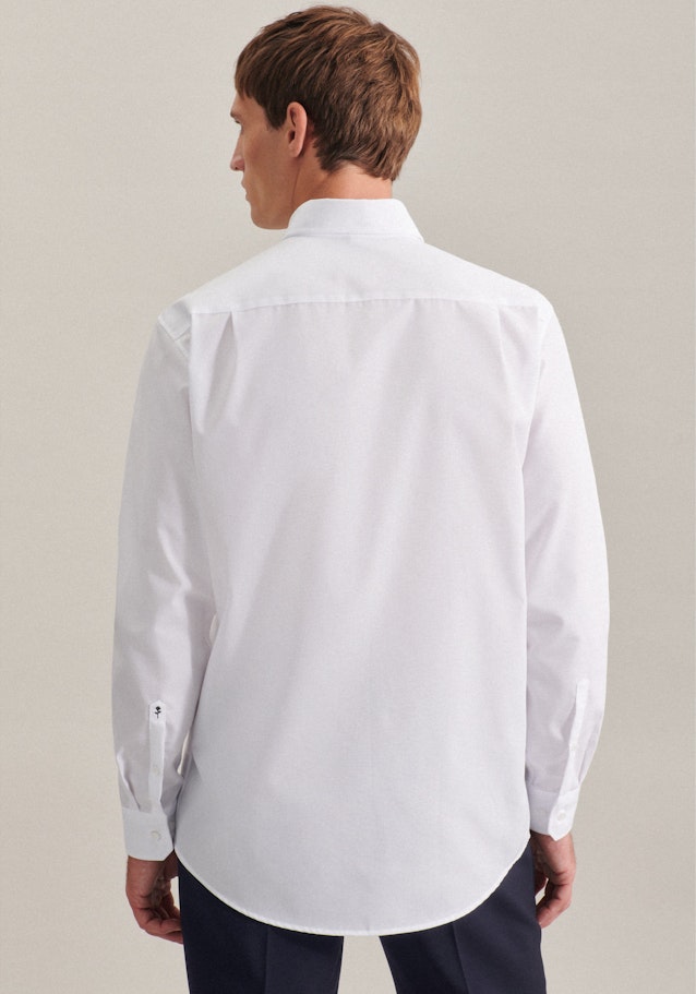 Bügelfreies Popeline Business Hemd in Regular mit Button-Down-Kragen in Weiß | Seidensticker Onlineshop
