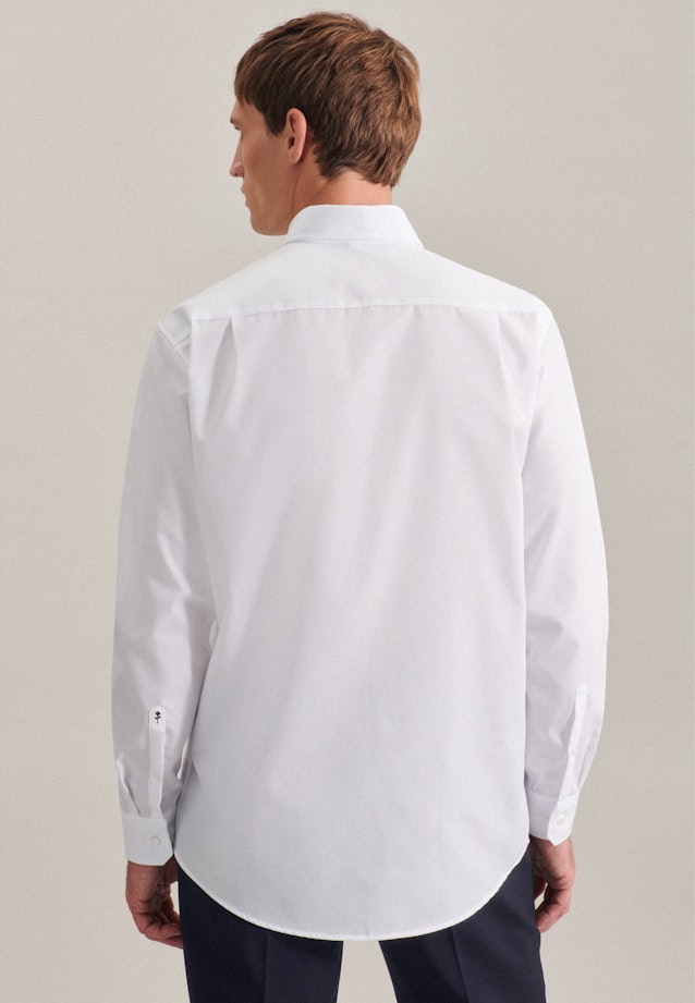 Bügelfreies Popeline Business Hemd in Regular mit Button-Down-Kragen in Weiß | Seidensticker Onlineshop