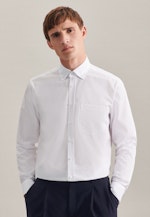 Chemise Business Regular Popeline Col Boutonné in Blanc |  Seidensticker Onlineshop