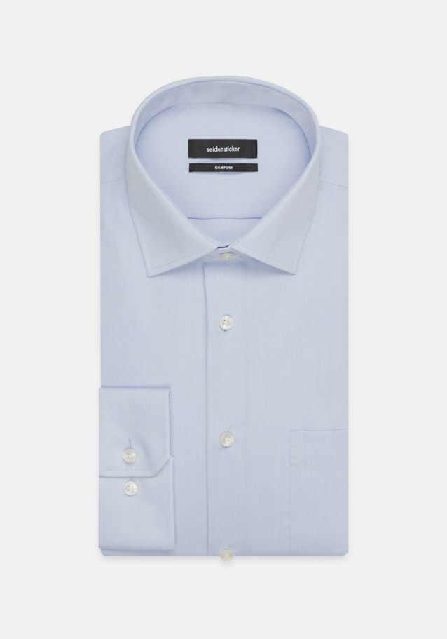 Bügelfreies Chambray Business Hemd in Comfort mit Kentkragen und extra langem Arm in Mittelblau |  Seidensticker Onlineshop
