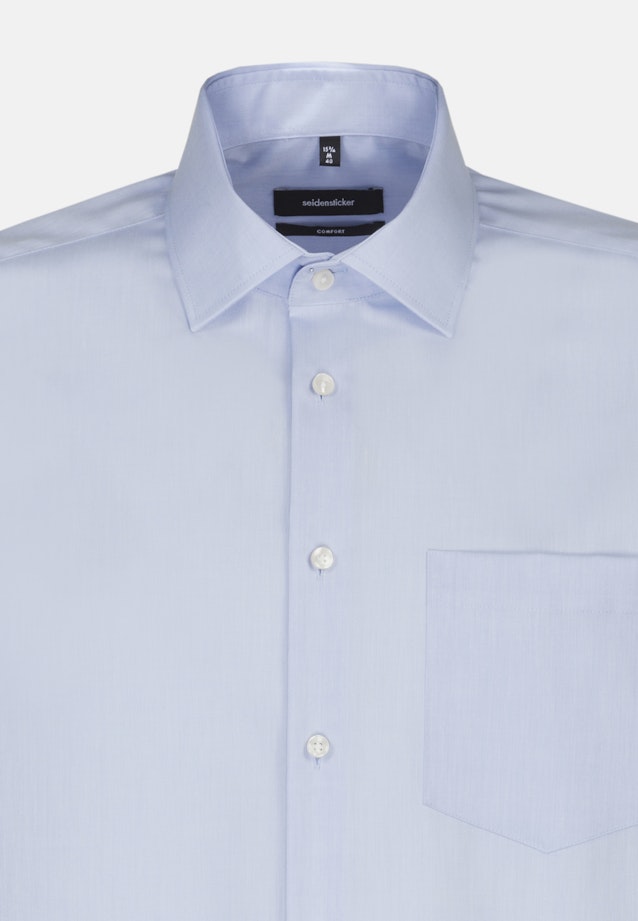 Bügelfreies Chambray Business Hemd in Comfort mit Kentkragen und extra langem Arm in Mittelblau |  Seidensticker Onlineshop