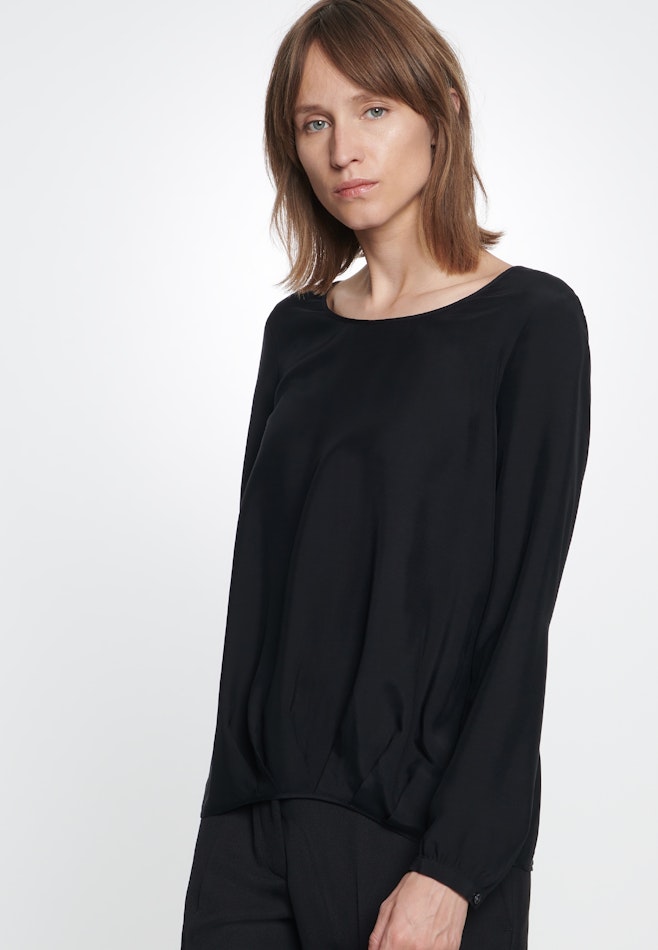 Regular Shirtbluse Uni in Schwarz | Seidensticker Onlineshop