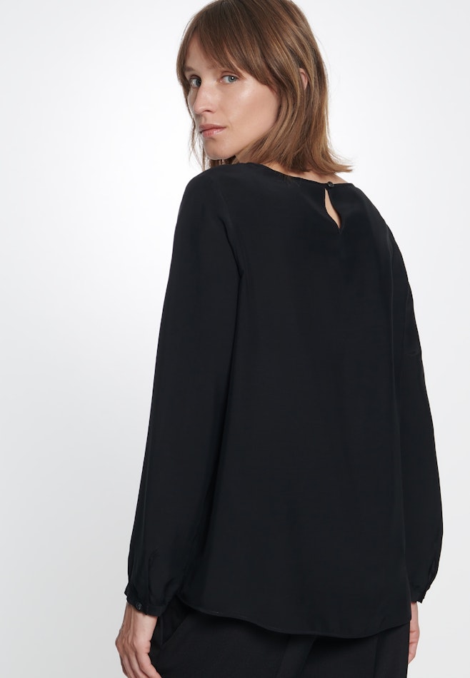 Regular Shirtbluse Uni in Schwarz | Seidensticker Onlineshop