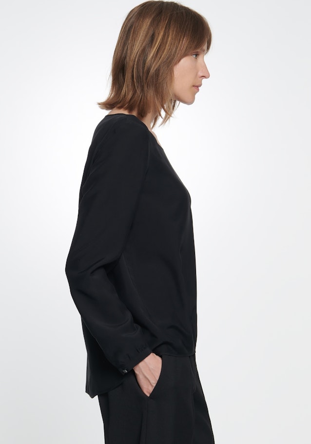 Long sleeve Voile Shirt Blouse in Black |  Seidensticker Onlineshop