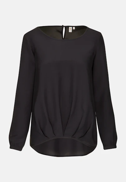 Shirtbluse Uni in Schwarz |  Seidensticker Onlineshop
