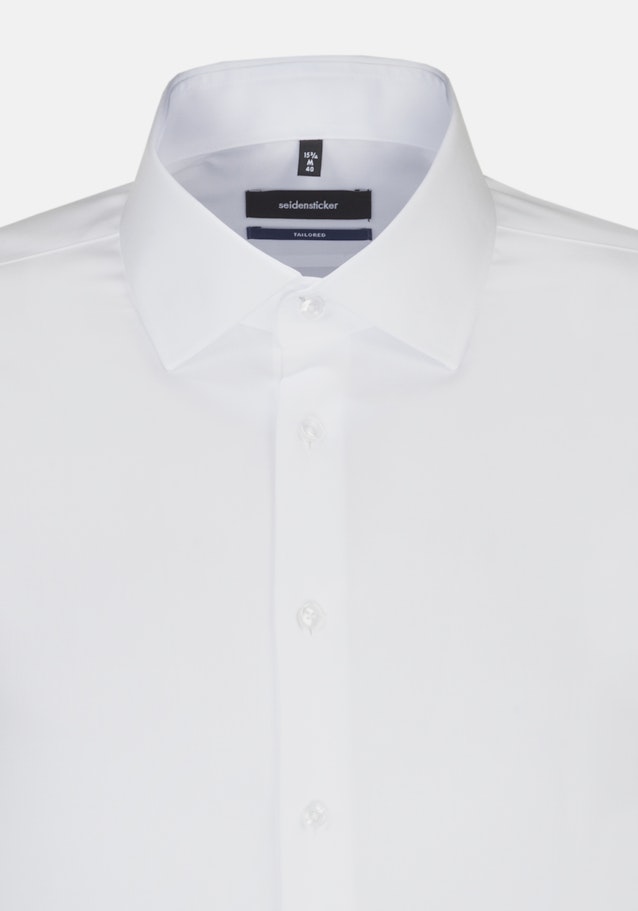 Bügelfreies Popeline Business Hemd in Shaped mit Kentkragen und extra kurzem Arm in Weiß |  Seidensticker Onlineshop