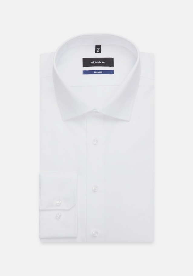 Non-iron Poplin Business Shirt in Shaped with Kent-Collar and extra short sleeve in White |  Seidensticker Onlineshop