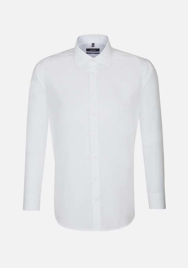 Non-iron Poplin Business Shirt in Shaped with Kent-Collar and extra short sleeve in White |  Seidensticker Onlineshop