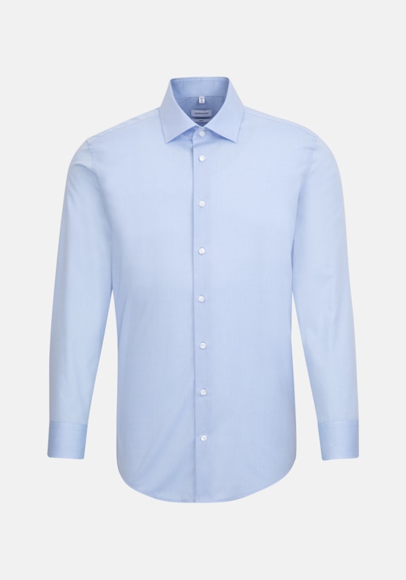 Non-iron Fil a fil Business Shirt in Slim with Kent-Collar and extra short sleeve in Light Blue |  Seidensticker Onlineshop