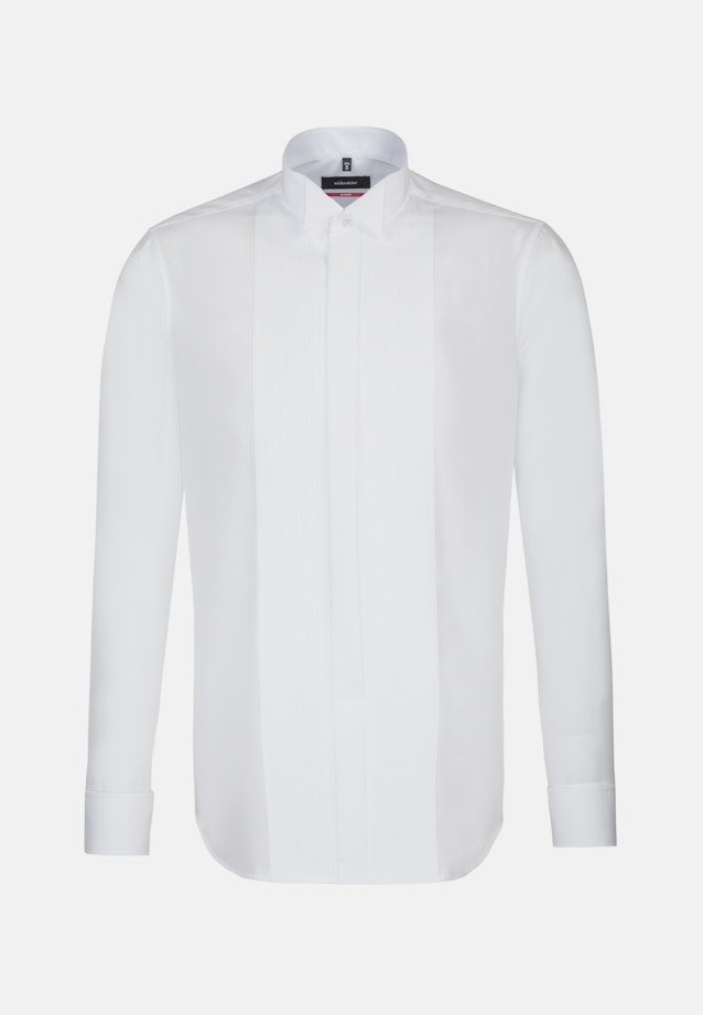 Bügelfreies Popeline Smokinghemd in Regular mit Kläppchenkragen in Weiß |  Seidensticker Onlineshop