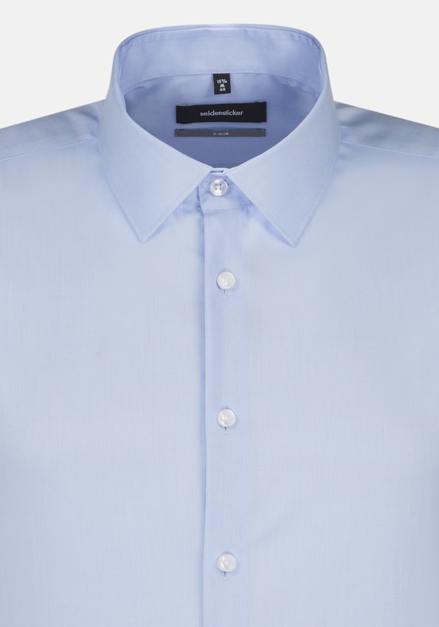 Non-iron Popeline korte arm Business overhemd in X-Slim with Kentkraag in Lichtblauw |  Seidensticker Onlineshop