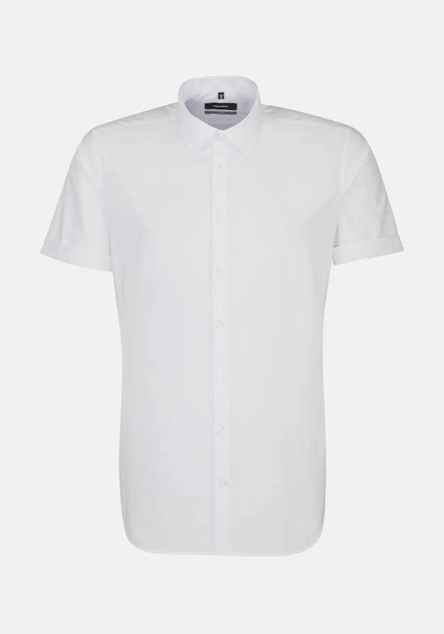 Non-iron Popeline korte arm Business overhemd in X-Slim with Kentkraag in Wit |  Seidensticker Onlineshop