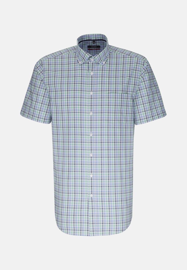 Non-iron Poplin Short sleeve Business Shirt in Regular with Button-Down-Collar in Green |  Seidensticker Onlineshop