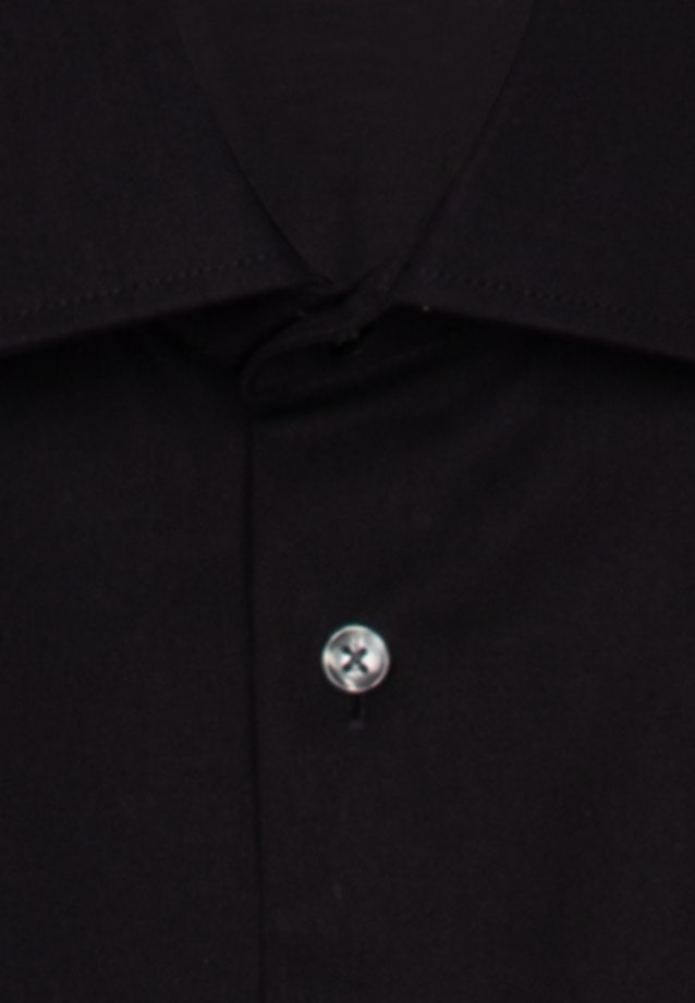 Non-iron Popeline Business overhemd in Regular with Kentkraag and extra long sleeve in Zwart |  Seidensticker Onlineshop