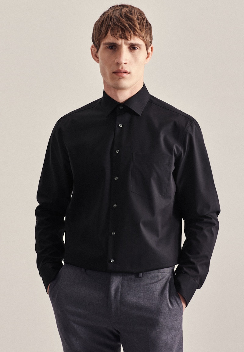 Non-iron Poplin Business Shirt in Regular with Kent-Collar and extra long sleeve