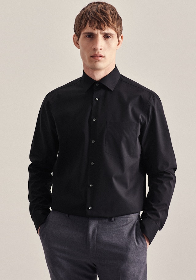 Regular Business Hemd Uni in Schwarz | Seidensticker Onlineshop